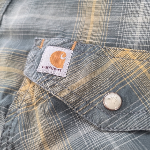 Carhartt Relaxed Fit XL Flannel Shirt Men's Plaid Long Sleeve Workwear - Picture 4 of 12